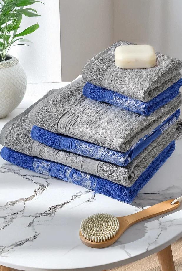 Набор из 6-ти махровых полотенец Цветы