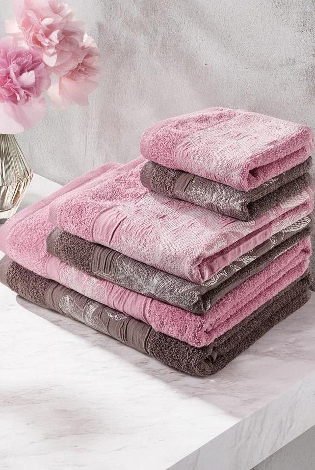 Набор из 6-ти махровых полотенец Цветы