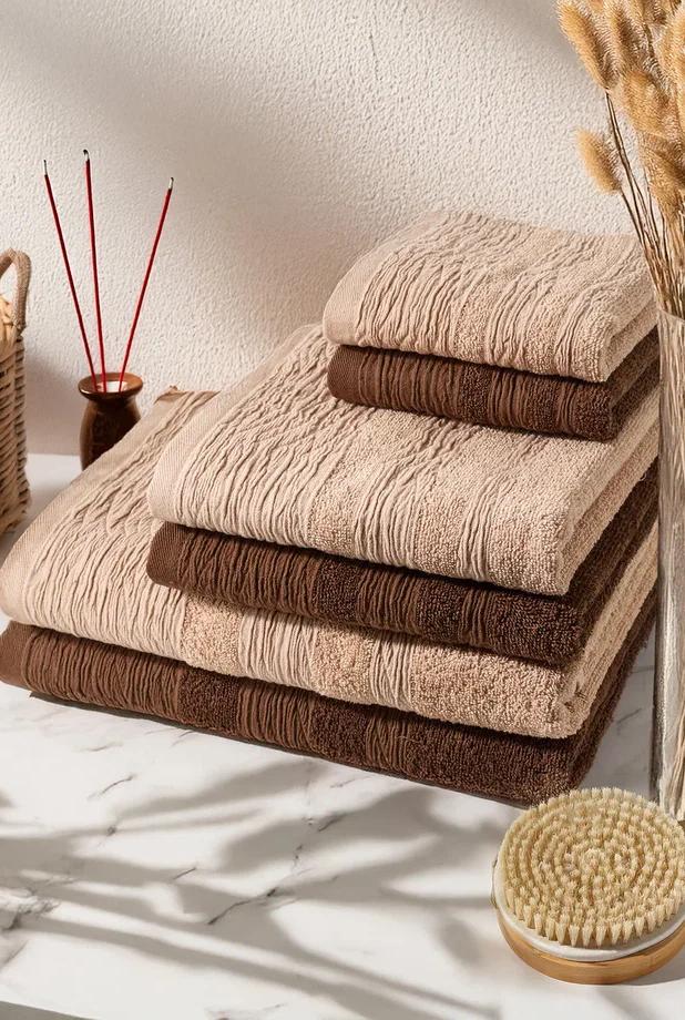 Набор из 6-ти махровых полотенец Жатка