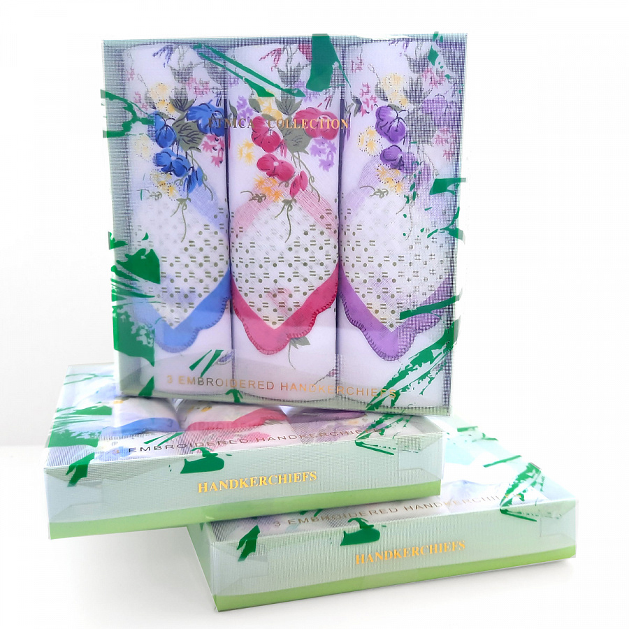 Женские носовые платки в подарочной коробке