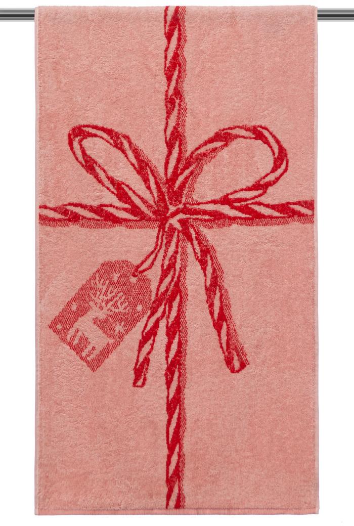 Полотенце махровое "Christmas gift" (Крисмэс гифт) 50*90 Розовый/50*90