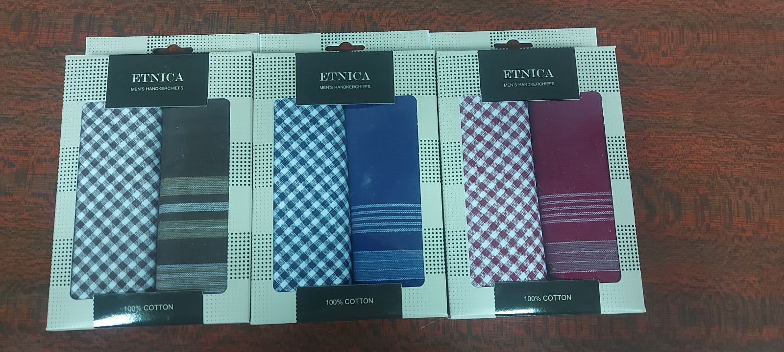 Подарочный набор мужских носовых платков "ETNICA" 2 шт