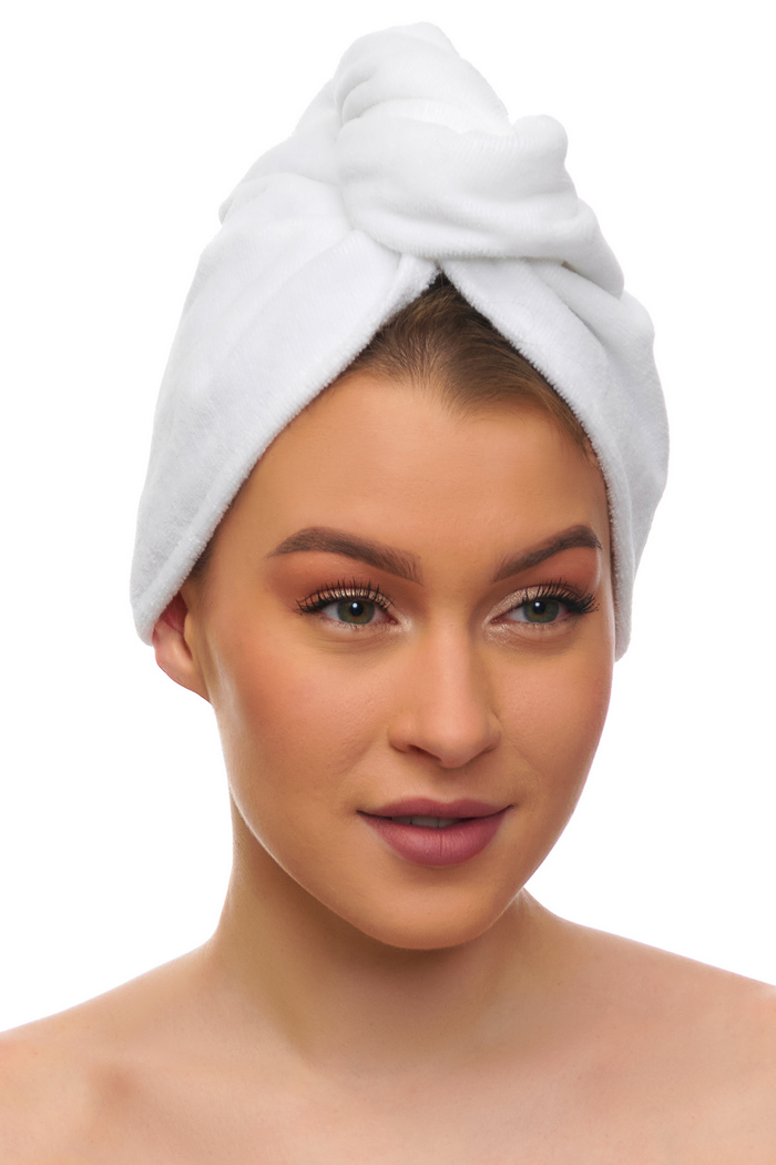 Чалма махровая, велюровая на пуговице