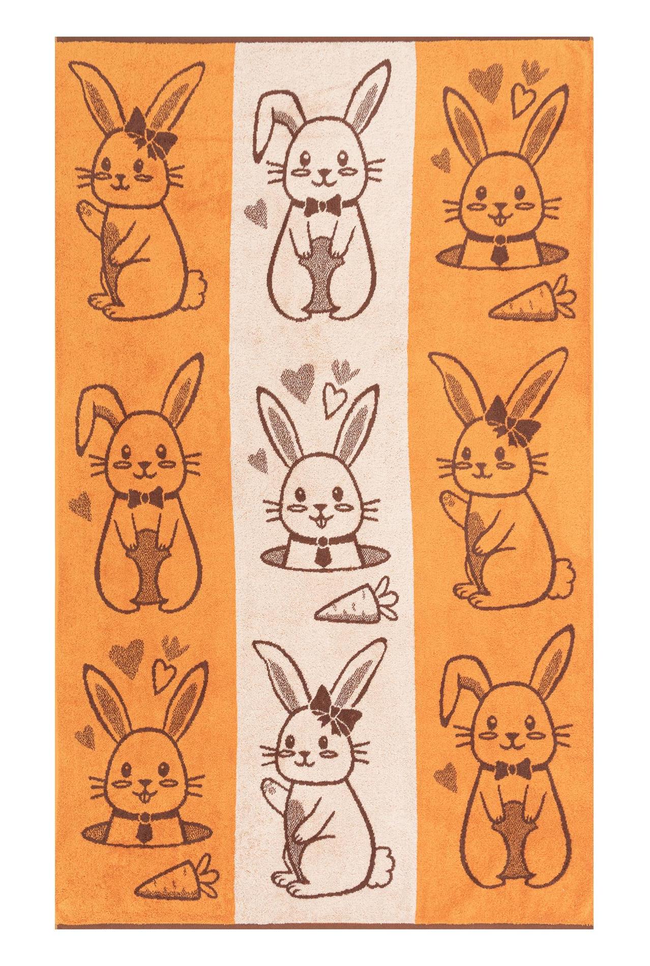Полотенце махровое "Cute Bunny" (Кьют бани) Оранжевый/50*70