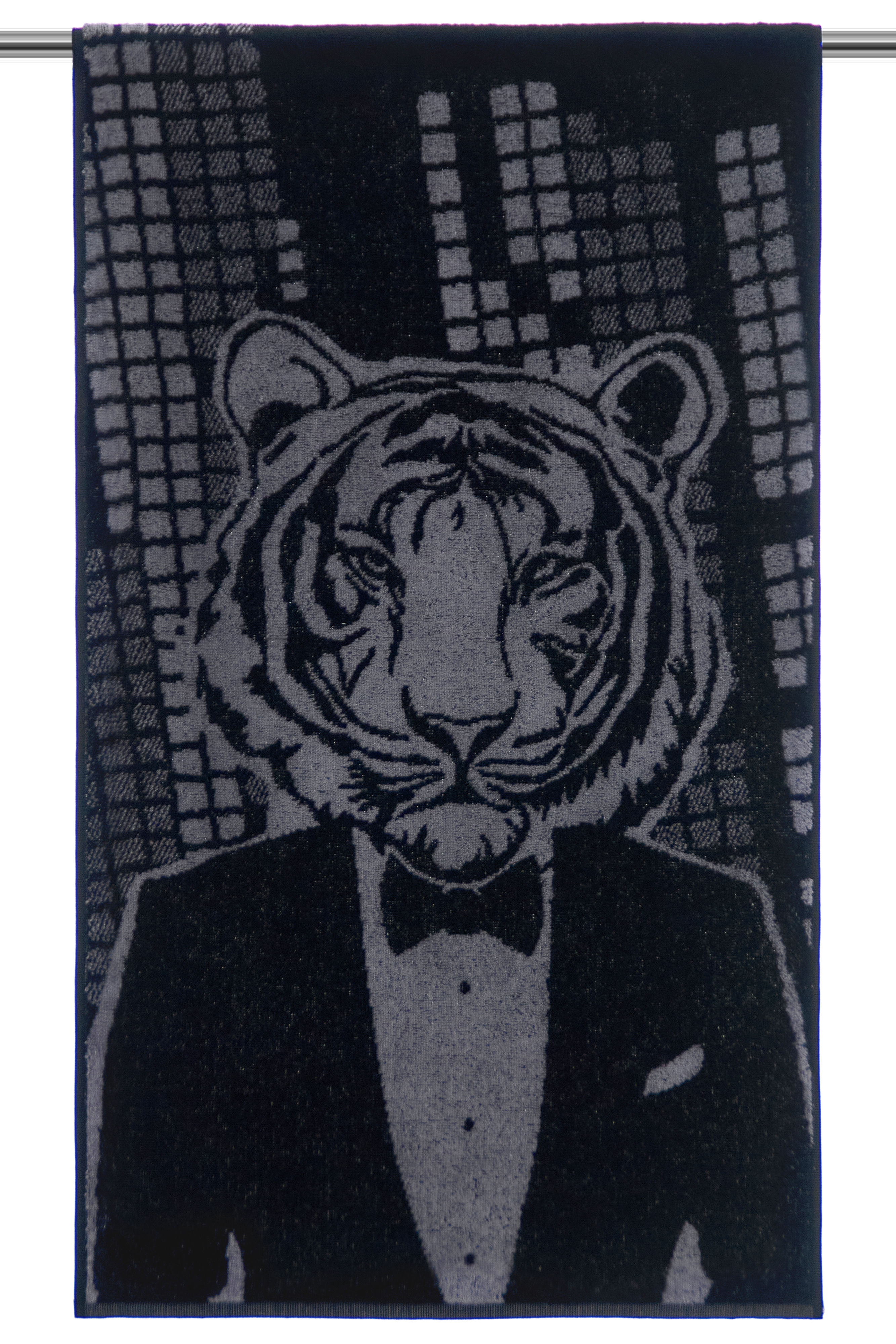Полотенце махровое "Mister Tiger" Черный/50*90